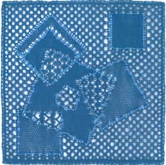 BCF15 Quadrat in Flandrischer Spitze blau